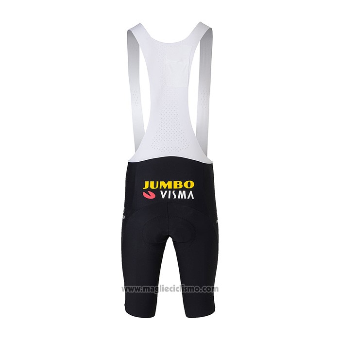 2022 Abbigliamento Ciclismo Jumbo Visma Nero Giallo Manica Corta e Salopette